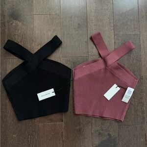 Aritzia sculpt knit cross crop